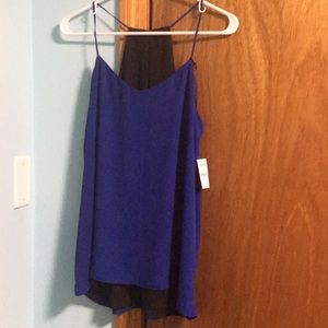 Reversible blue and black business casual tank top
